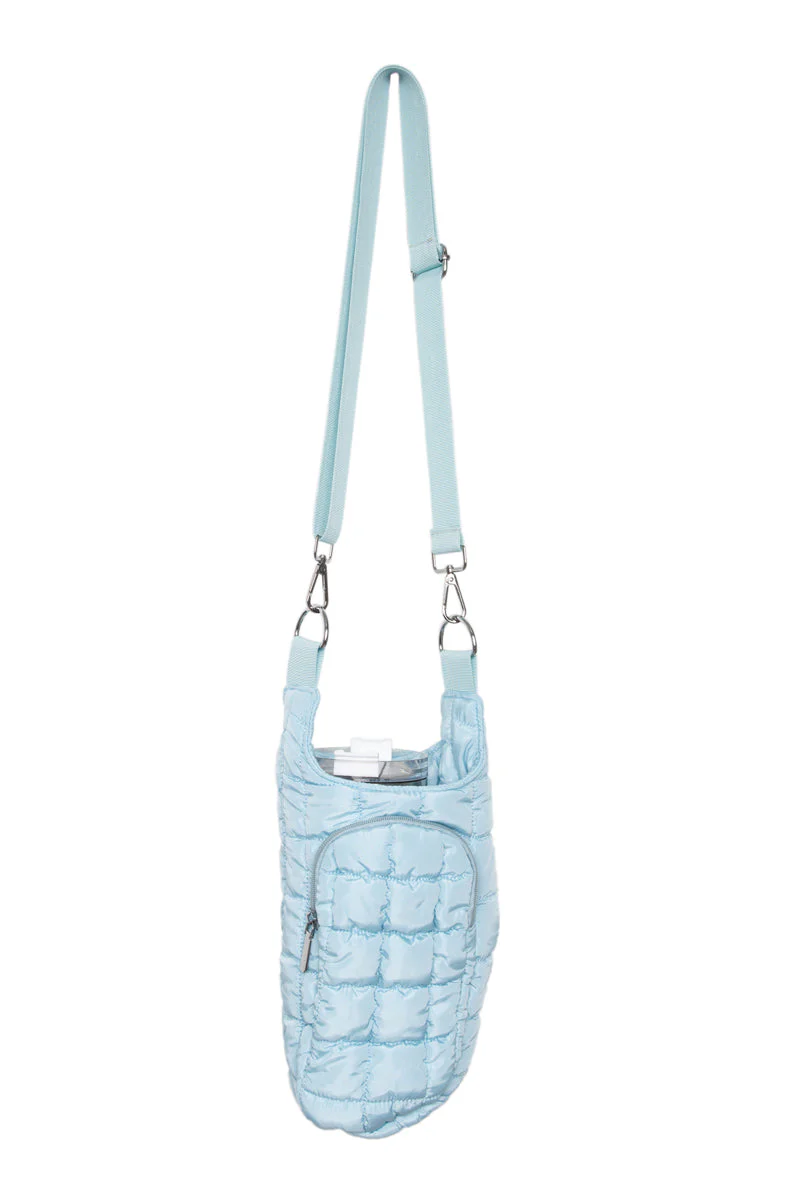 Light Blue Quilted Tumbler Carrier Bag - Image 3