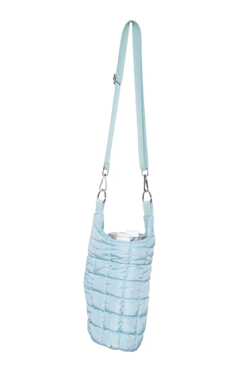 Light Blue Quilted Tumbler Carrier Bag - Image 4