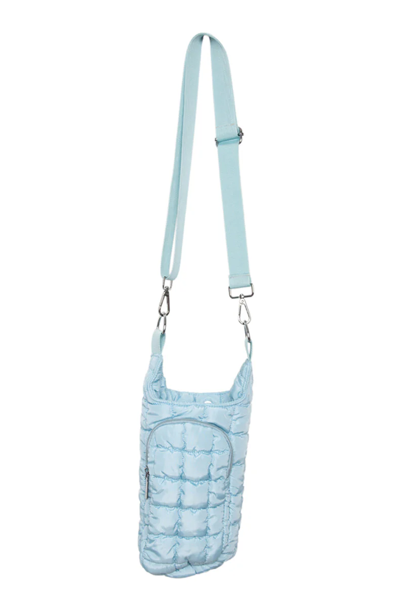 Light Blue Quilted Tumbler Carrier Bag - Image 5