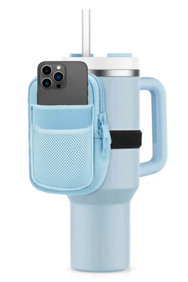 Light Blue Tumbler Backpack Zipper Pouch - Image 3