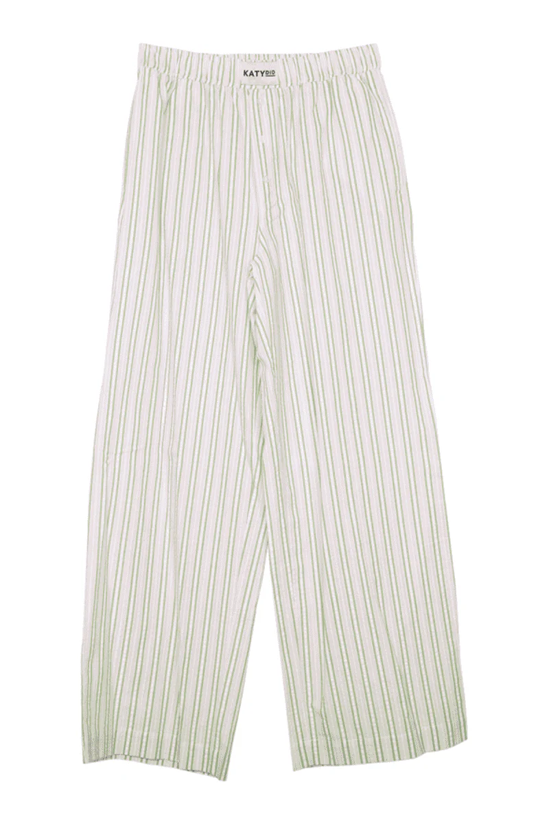 Light Pink and Green Striped Boxer Lounge Pants - Image 3