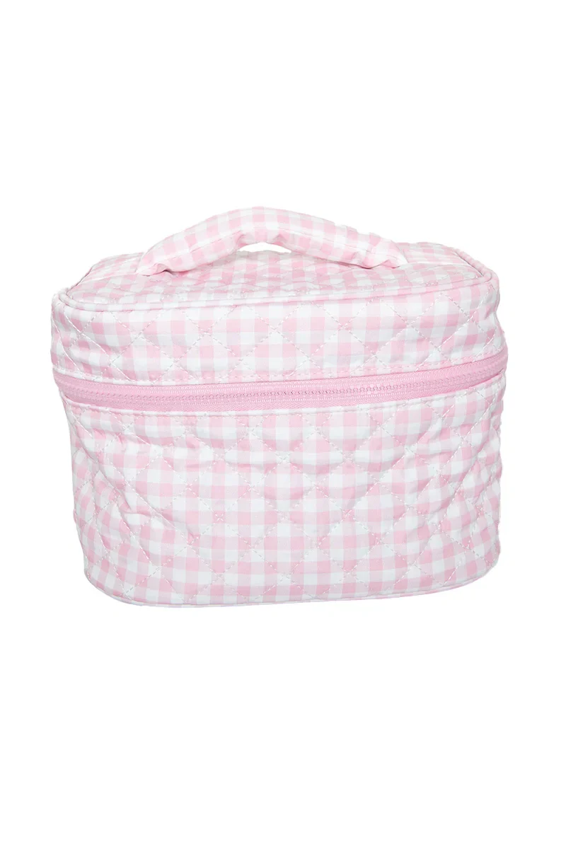 Light Pink Plaid Best Make Up Bag - Image 4
