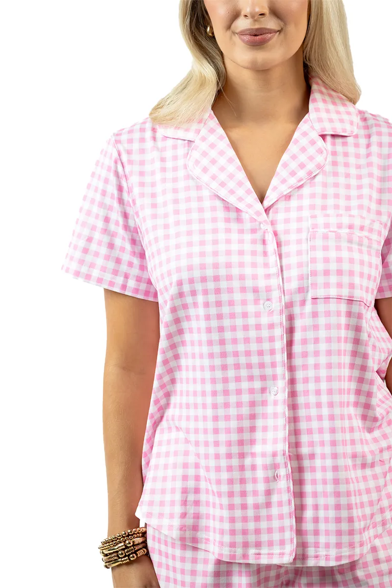 Light Pink Plaid Pajama Set - Image 8
