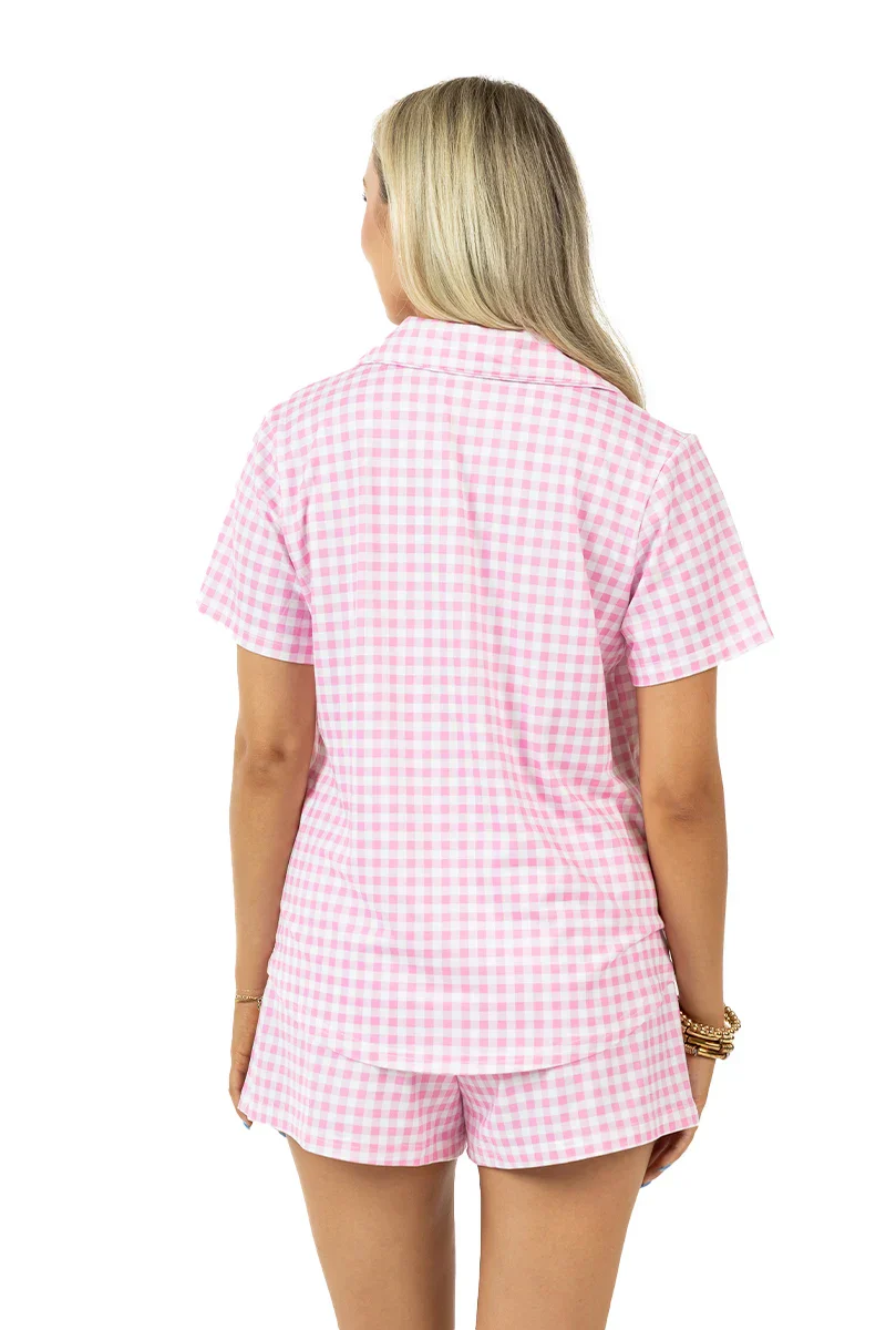 Light Pink Plaid Pajama Set - Image 9