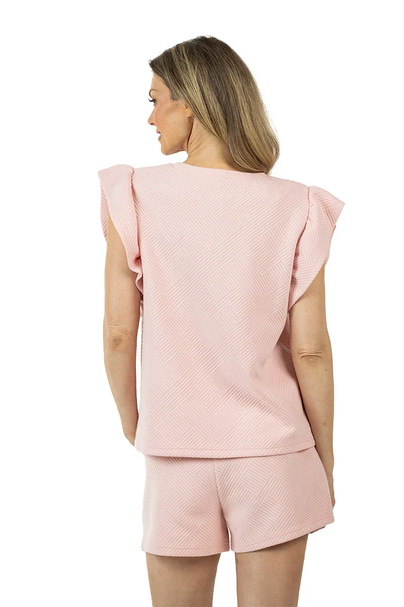 Light Pink Ruffle Top Two-Piece Set - Image 5