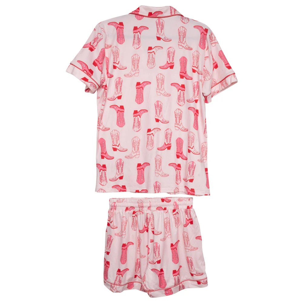 Light Pink Western Boots All Over PJ Short Set - Image 5