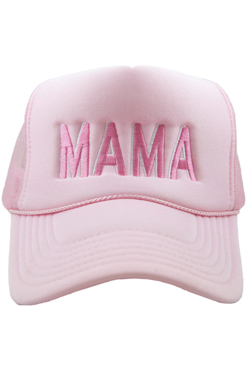 MAMA (Pink and White) Foam Snapback Hat - Image 6