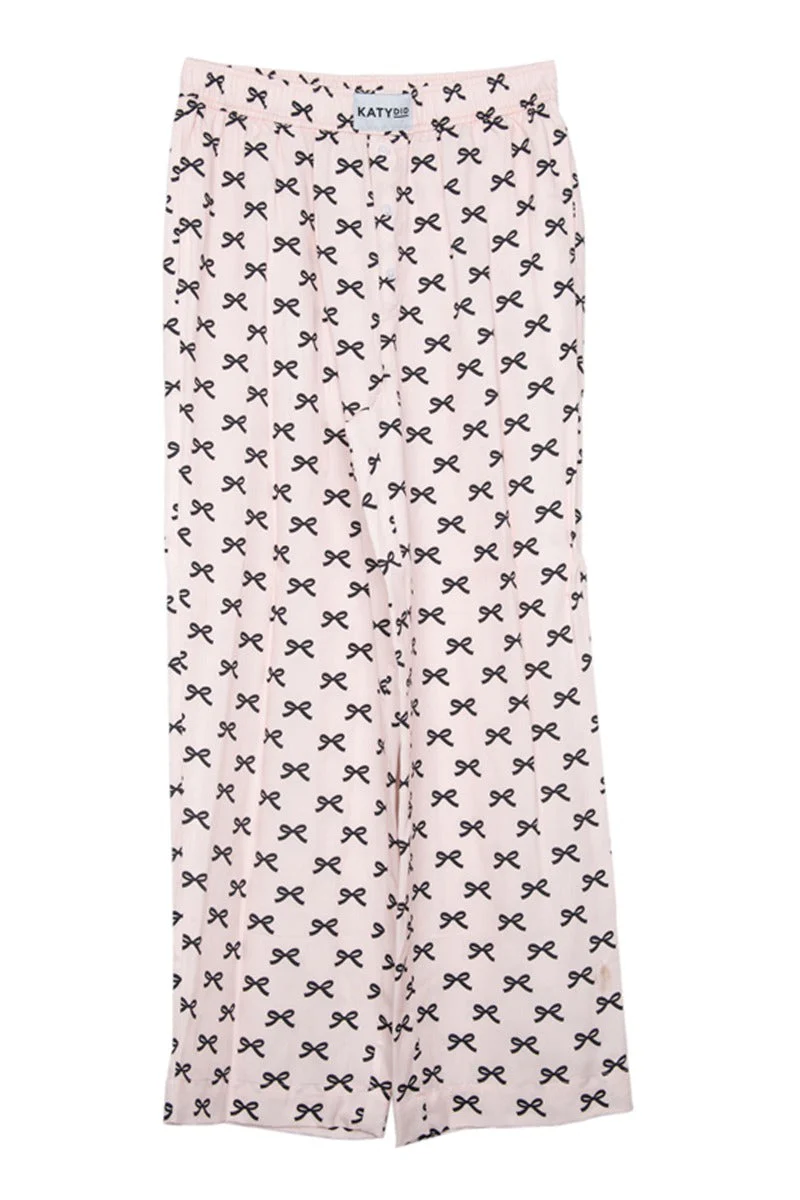 Mini Black Bow Light Pink Soft Boxer Pants - Image 3