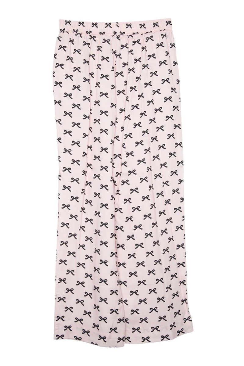 Mini Black Bow Light Pink Soft Boxer Pants - Image 4