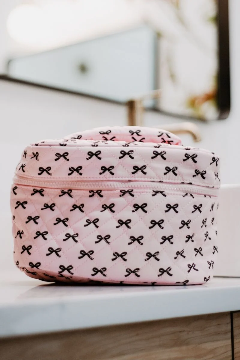 Mini Black Bows Travel Cosmetic Bag - Image 3