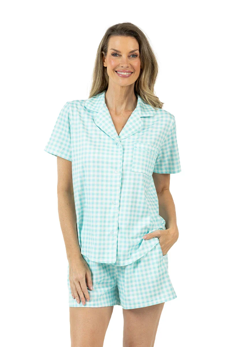 Mint Plaid Preppy Pajamas - Image 5
