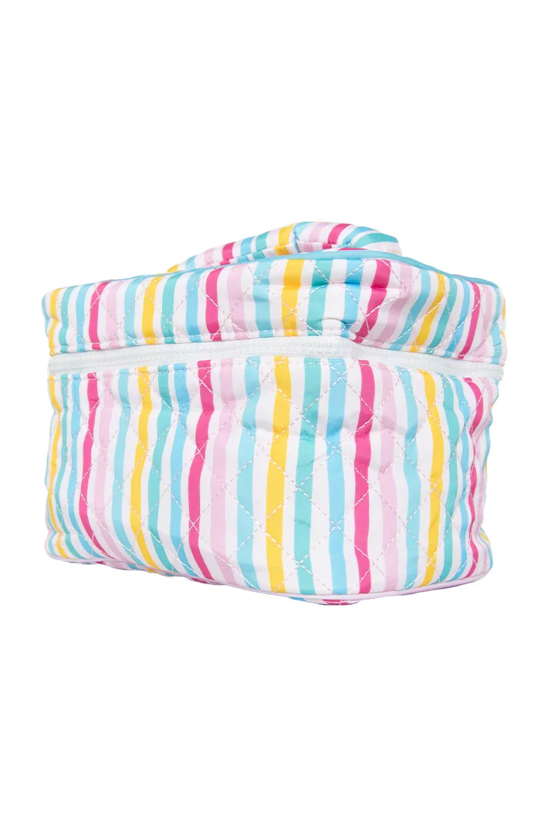 Multicolored Stripes Quilted Make Up Bag - Image 3