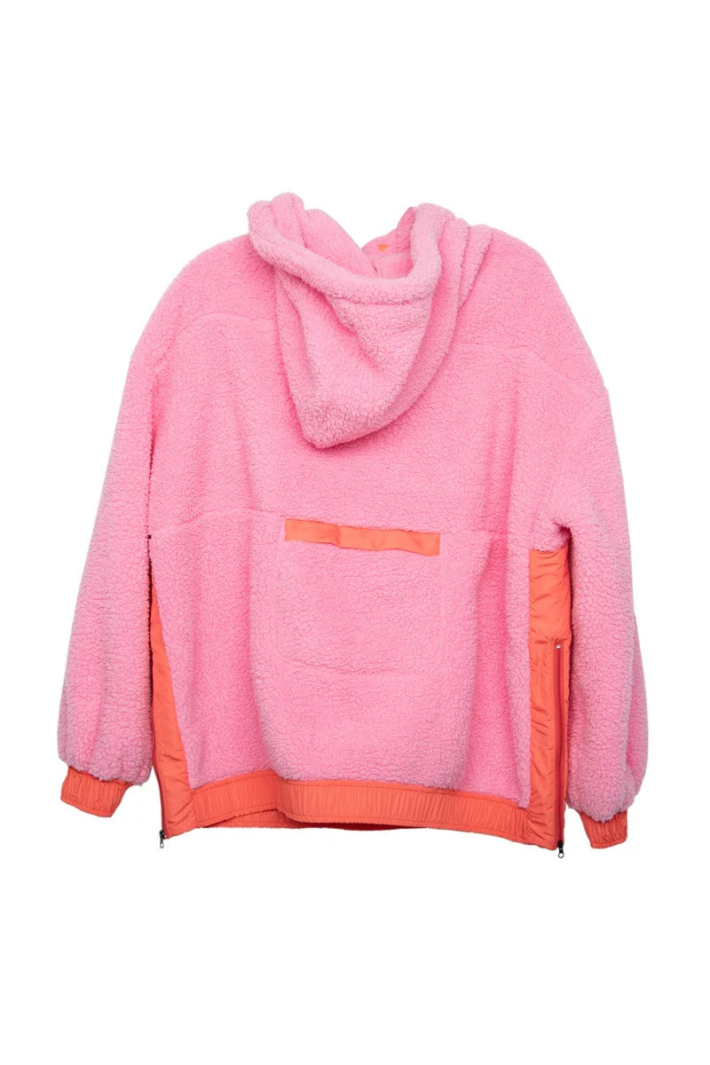Pink Two-Toned Fleece Pullover Women - Image 5