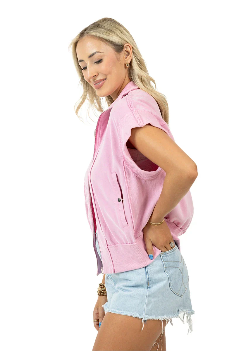 Pink Utility Vest for Women - Image 3