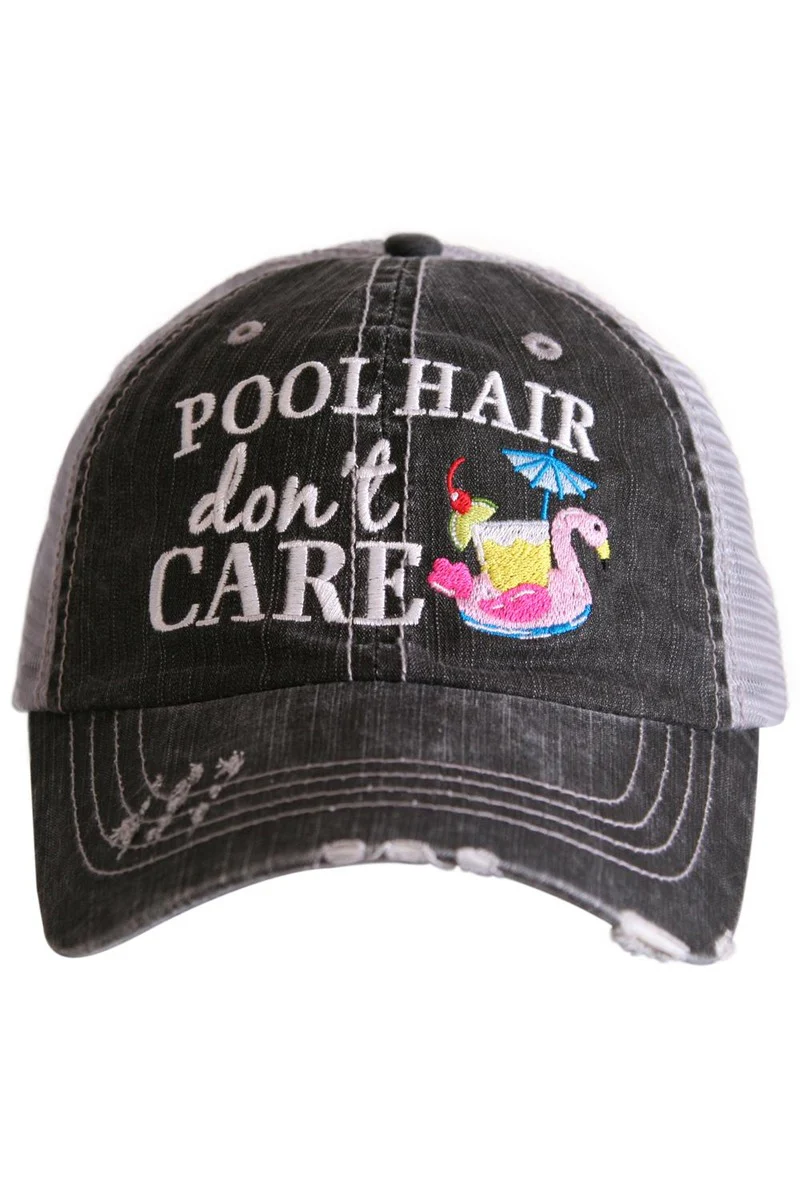 Pool Hair Don't Care (SWAN FLOAT) Trucker Hat - Image 3