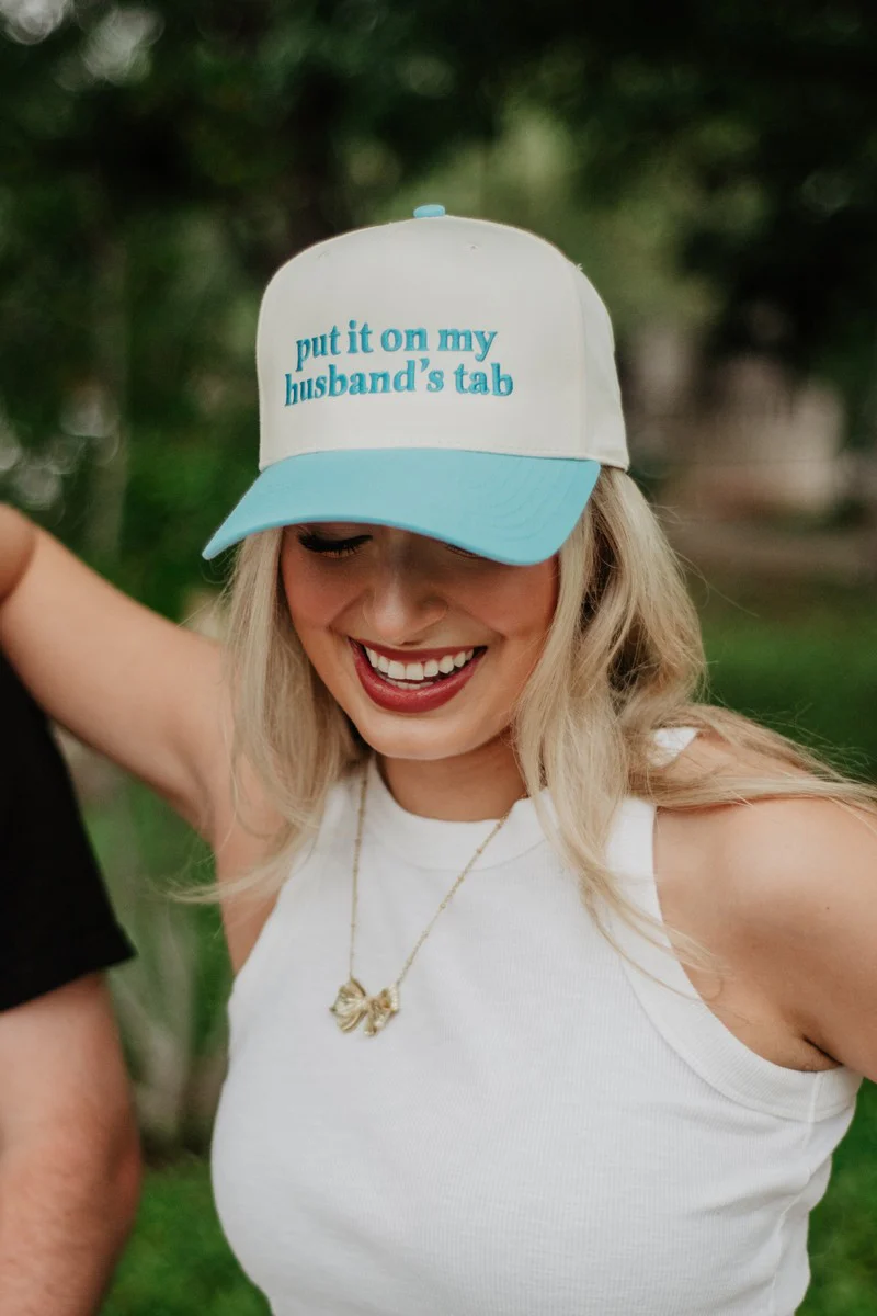 Put It On My Husband's Tab Two-Toned Vintage Hat - Image 4