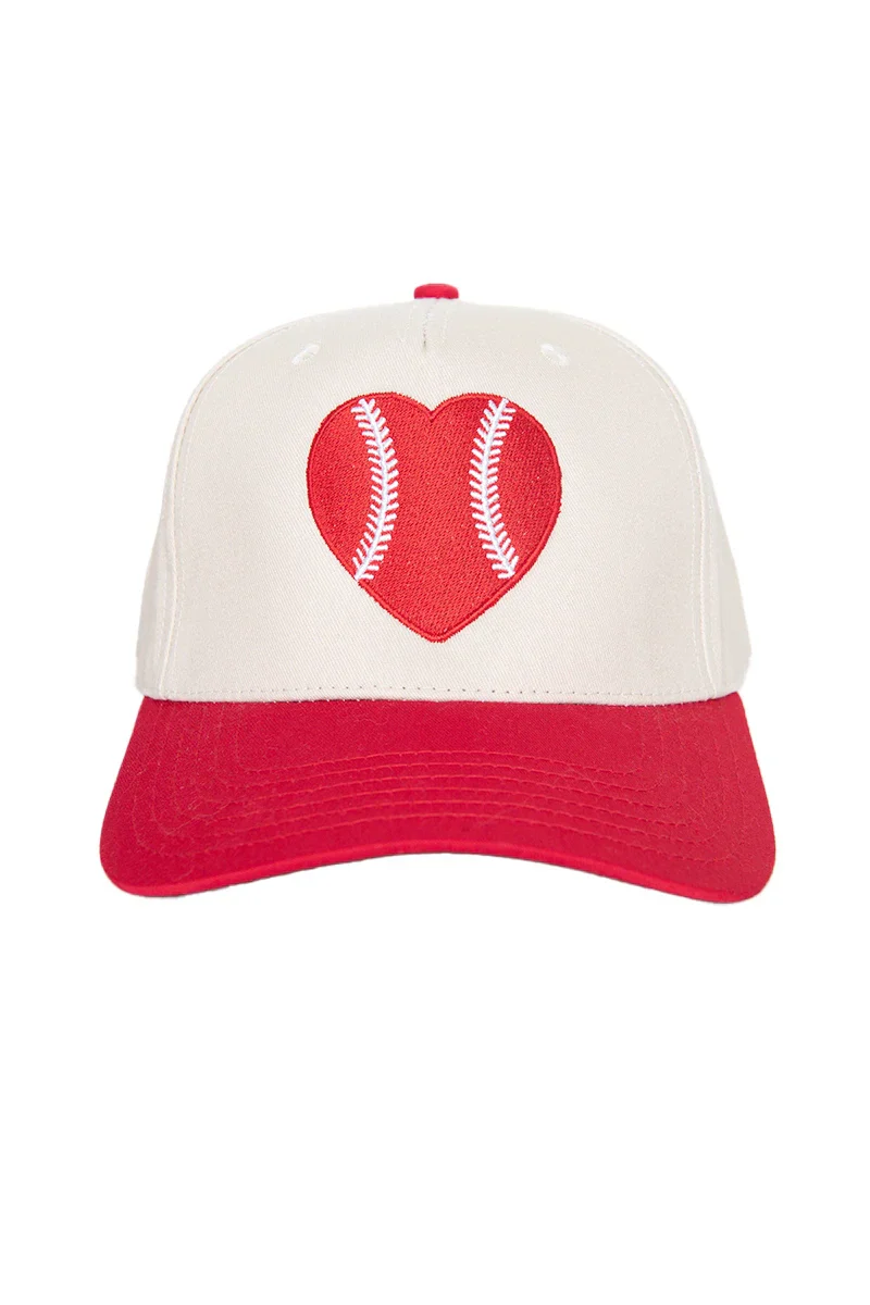 Red Baseball Heart Cap Trucker Vintage - Image 10