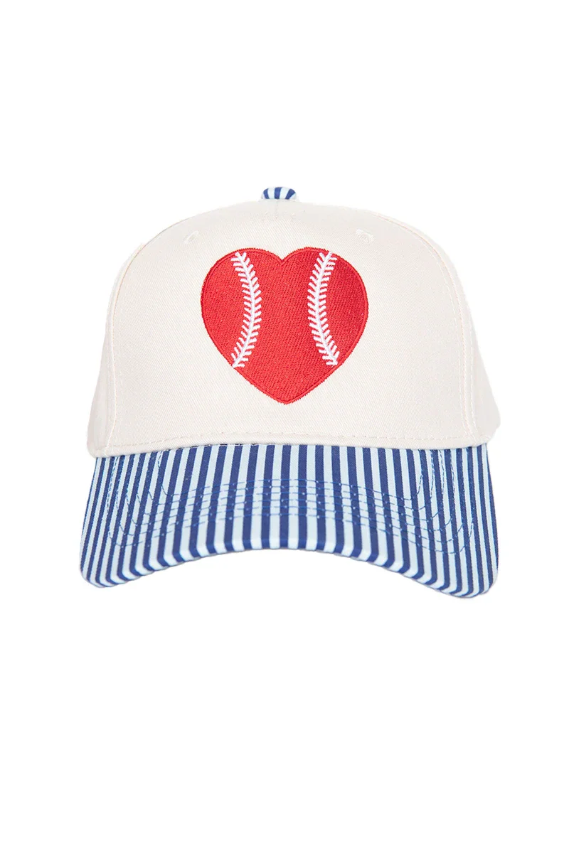 Red Baseball Heart Cap Trucker Vintage - Image 7