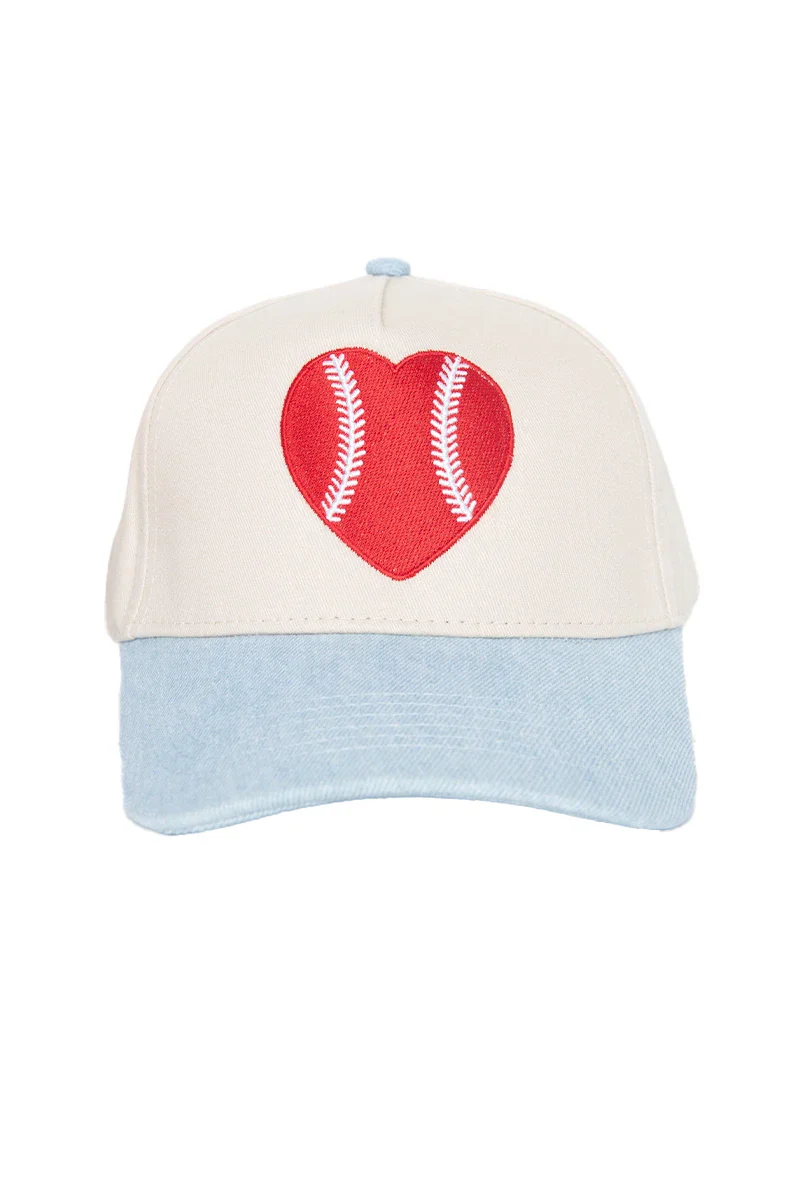 Red Baseball Heart Cap Trucker Vintage - Image 8