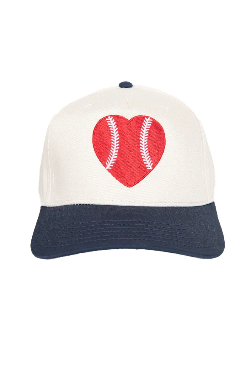 Red Baseball Heart Cap Trucker Vintage - Image 9