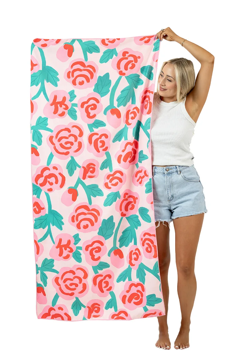 Roses All Over Microfiber Reversible Towel - Image 7
