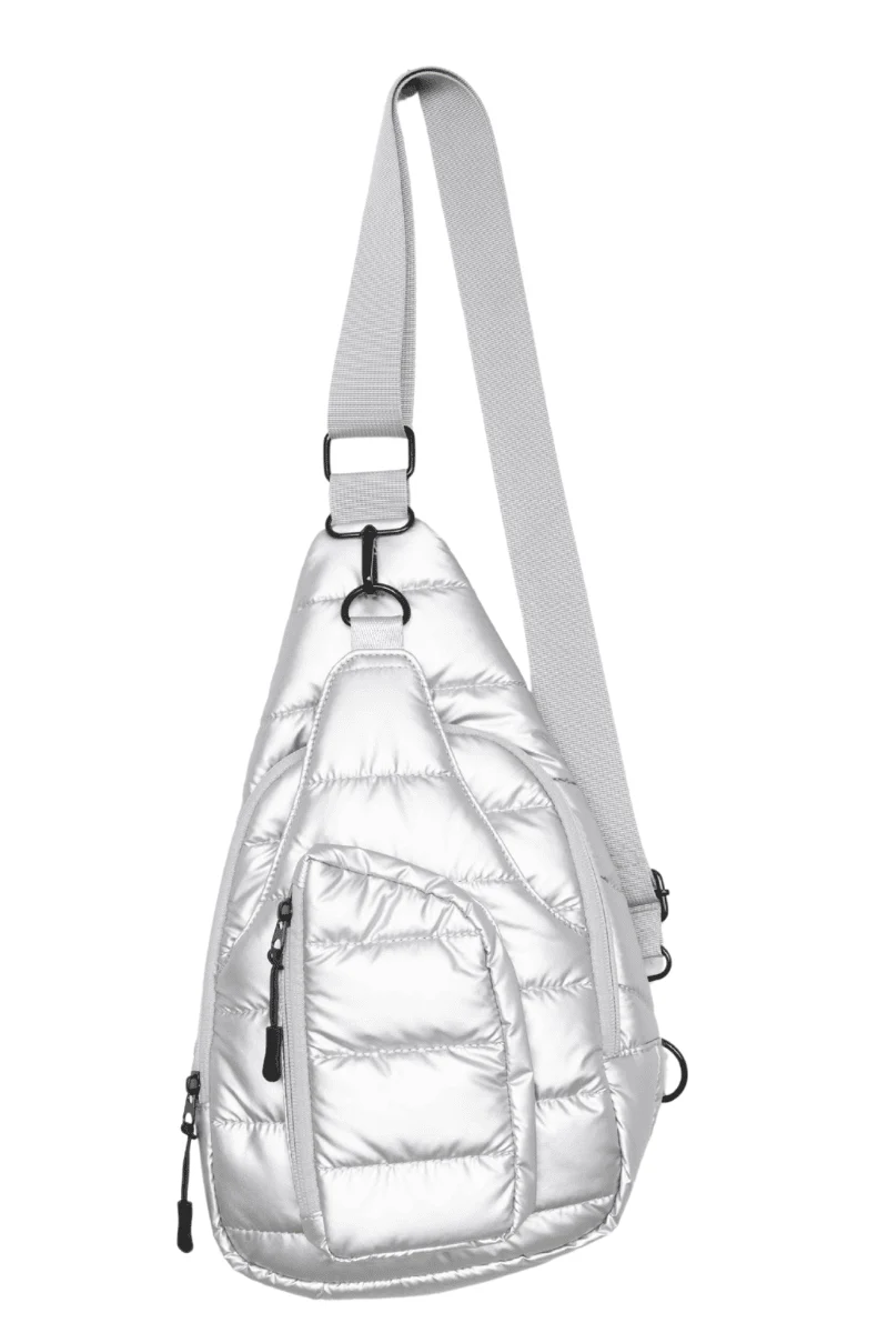 Silver Metallic Women's Sling Bag - Image 3