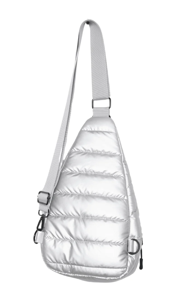 Silver Metallic Women's Sling Bag - Image 4