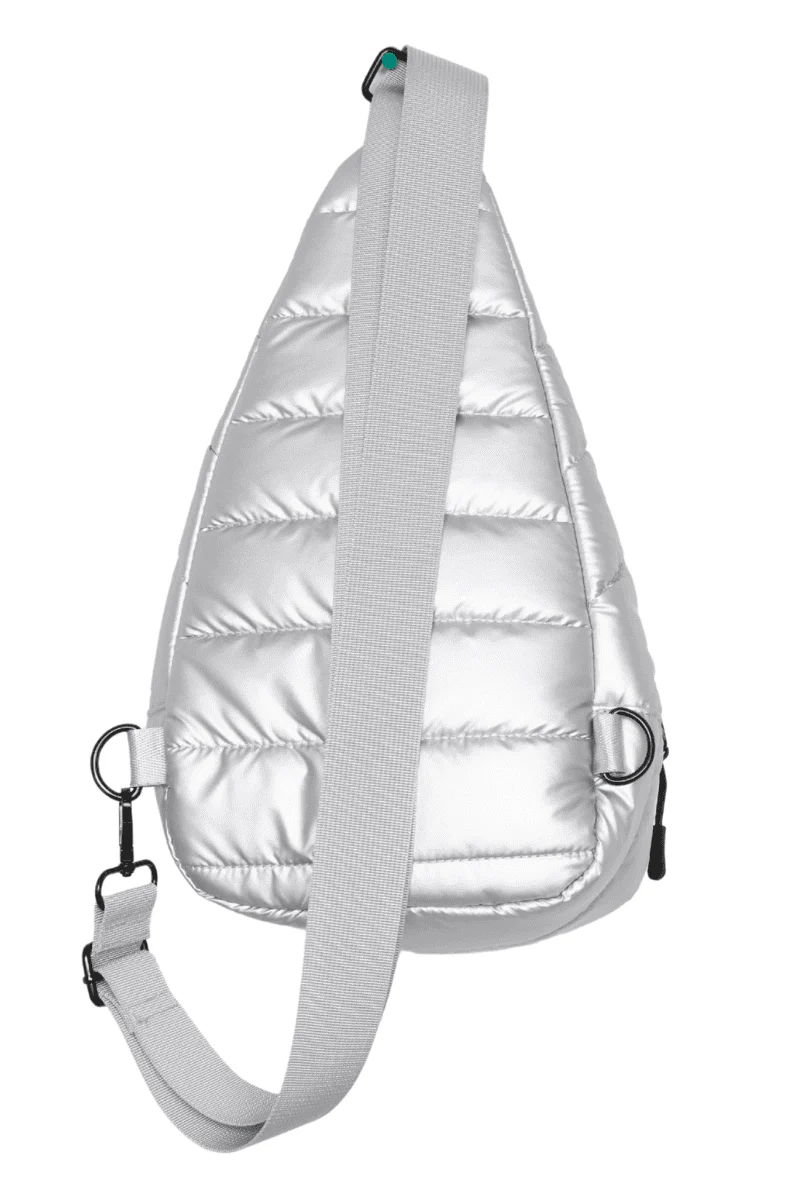 Silver Metallic Women's Sling Bag - Image 5