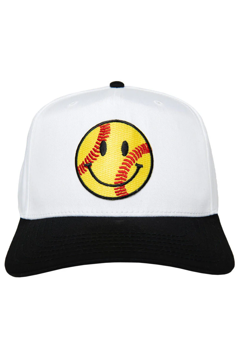 Softball Happy Face Two-Toned Vintage Hat for Women - Image 4