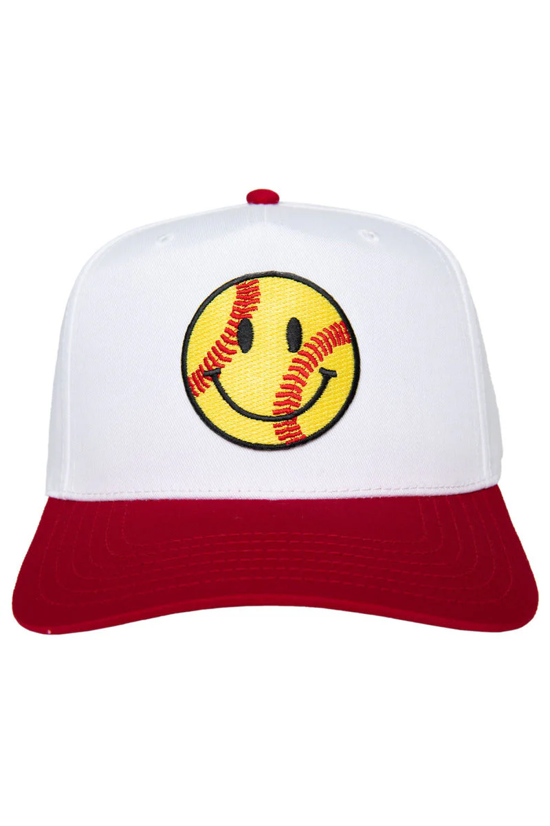 Softball Happy Face Two-Toned Vintage Hat for Women - Image 5