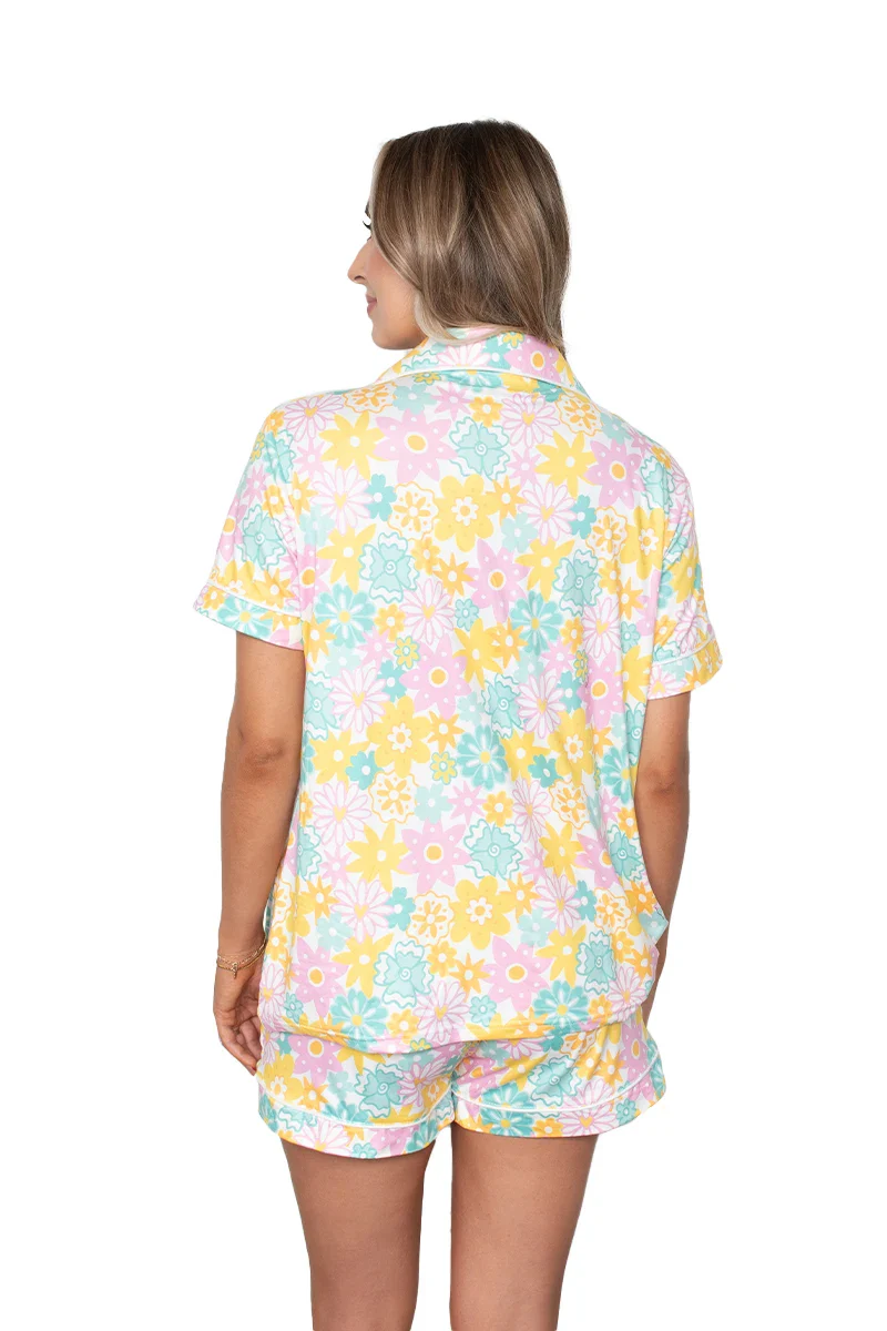 Spring Flowers Pajama Shorts Set - Image 7