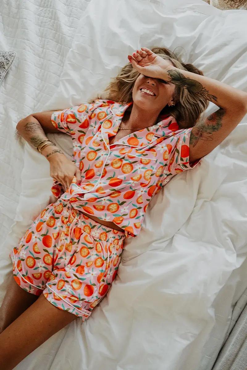 Sweet Orange Matching Pajama Sets - Image 2