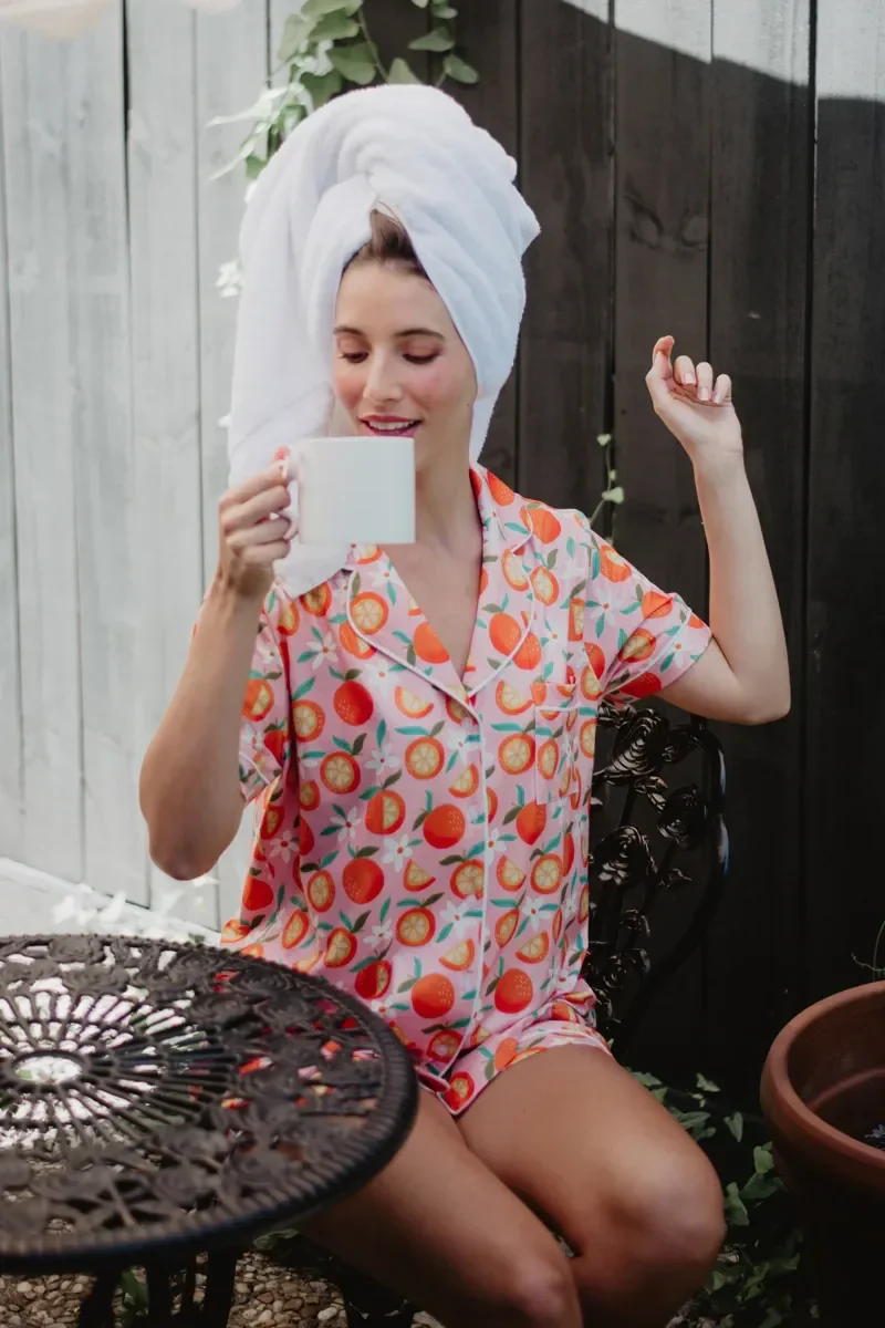 Sweet Orange Matching Pajama Sets - Image 3
