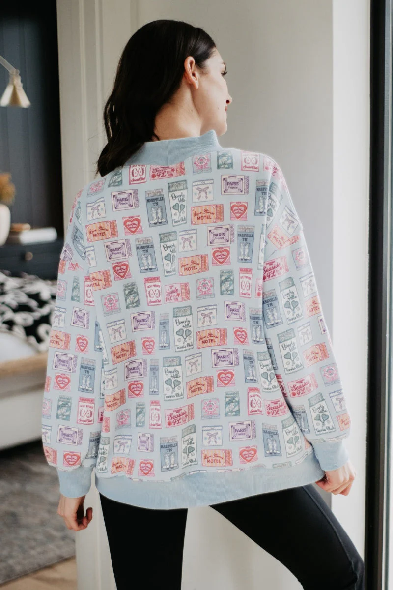 Traveling Matchbook Crewneck Printed Sweatshirt - Image 5