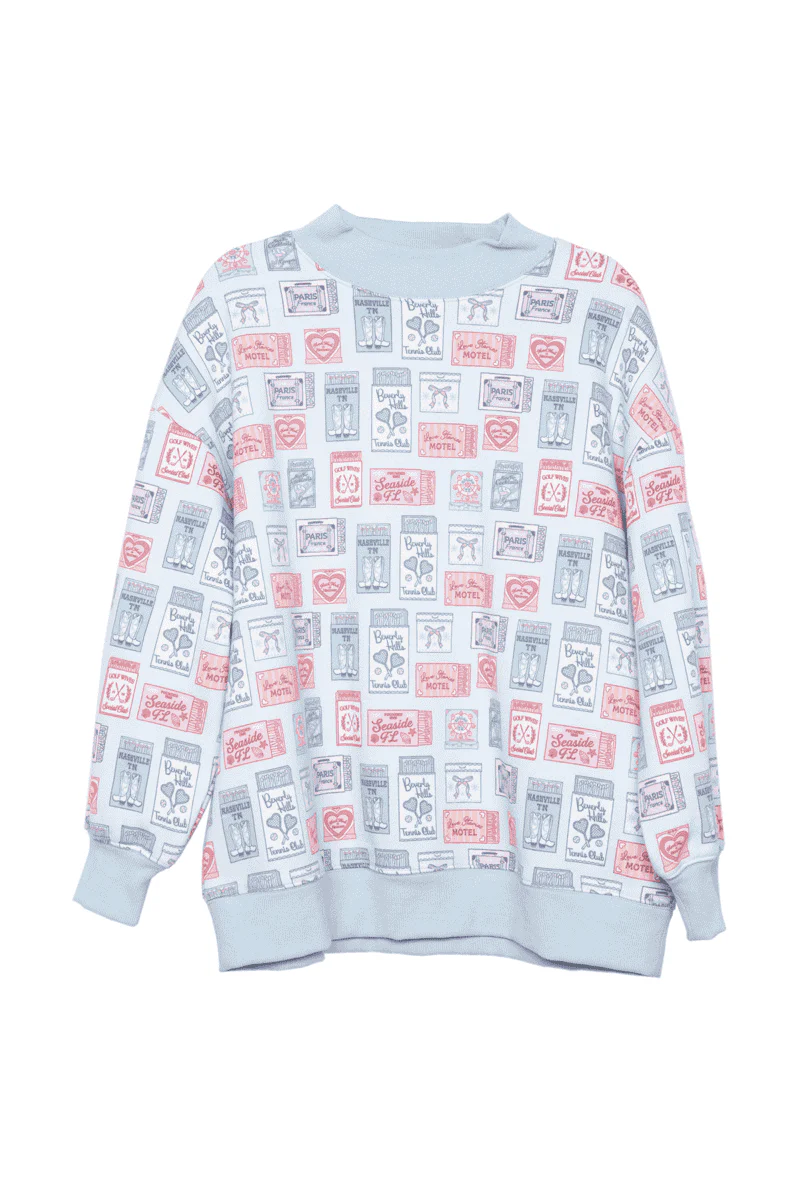 Traveling Matchbook Crewneck Printed Sweatshirt - Image 7