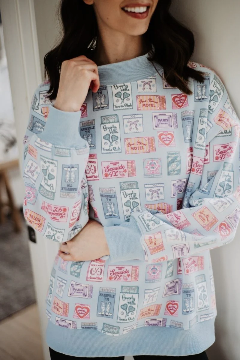 Traveling Matchbook Crewneck Printed Sweatshirt - Image 4