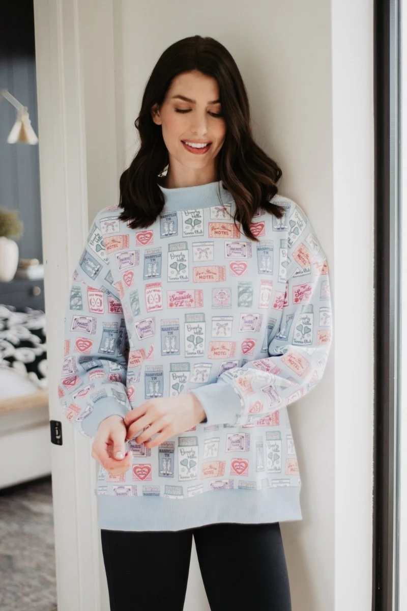 Traveling Matchbook Crewneck Printed Sweatshirt - Image 3