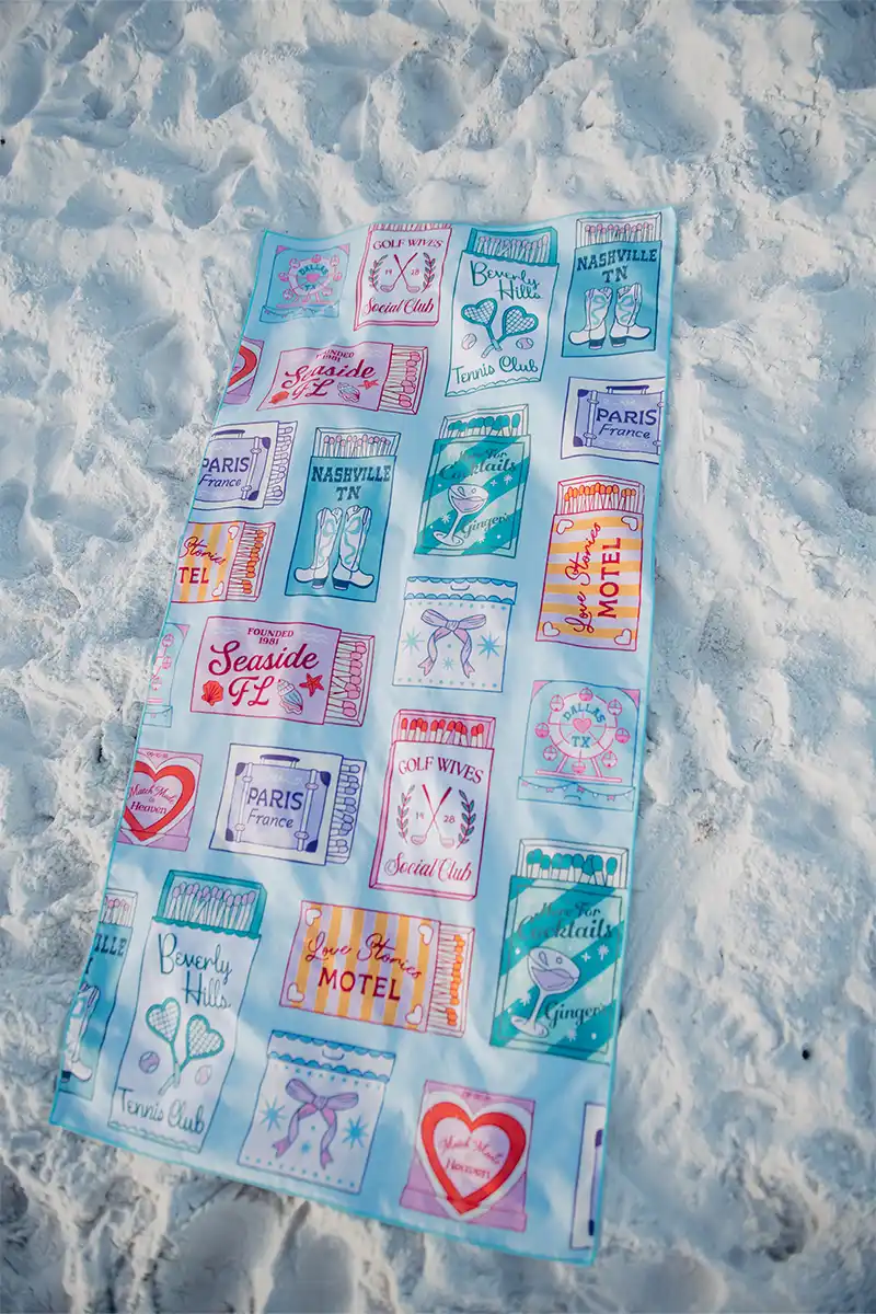 Traveling Matchbook Quick Dry Reversible Towel - Image 3