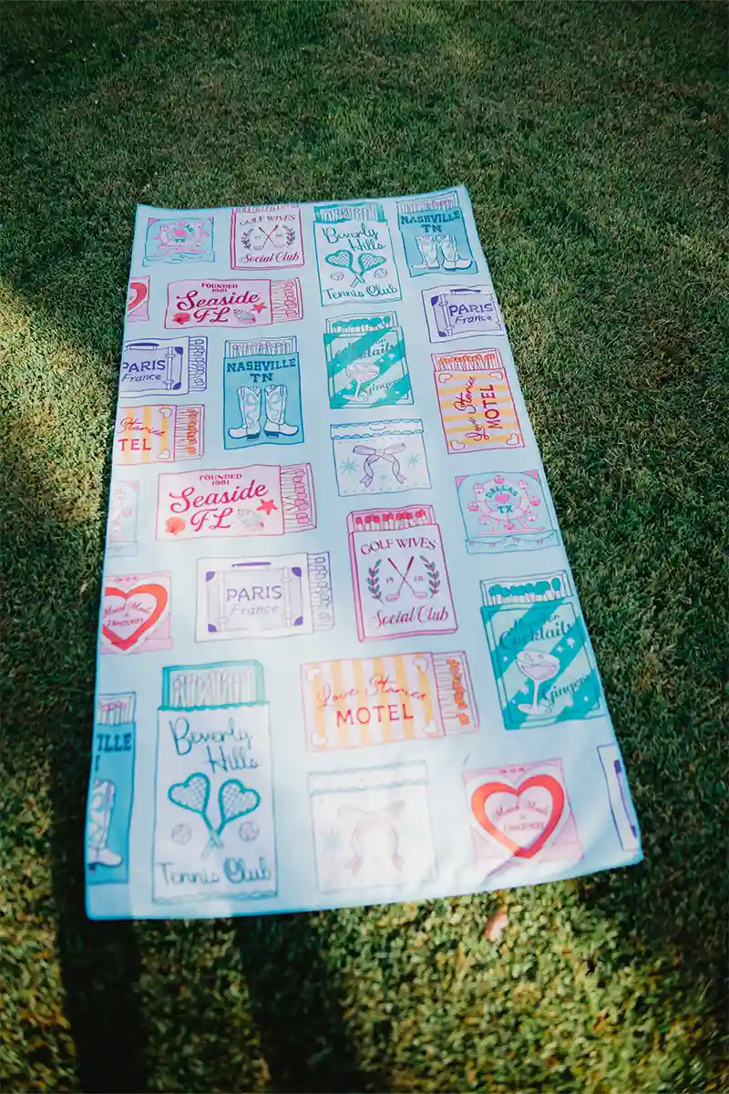Traveling Matchbook Quick Dry Reversible Towel - Image 5