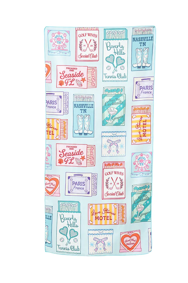 Traveling Matchbook Quick Dry Reversible Towel - Image 7