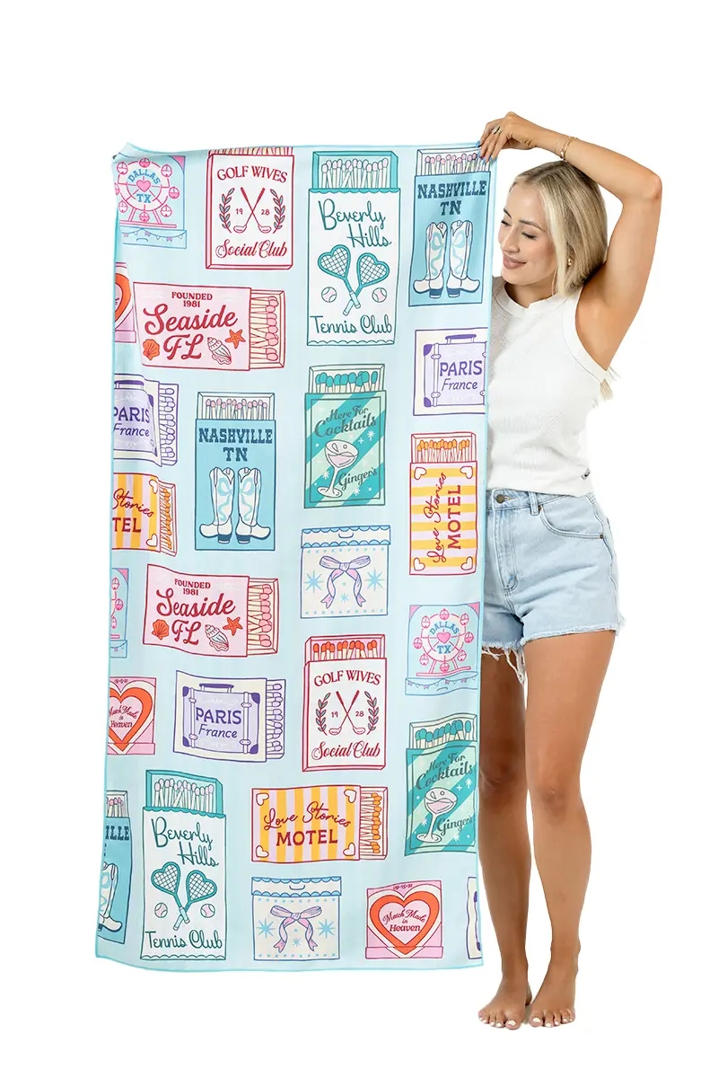 Traveling Matchbook Quick Dry Reversible Towel - Image 9