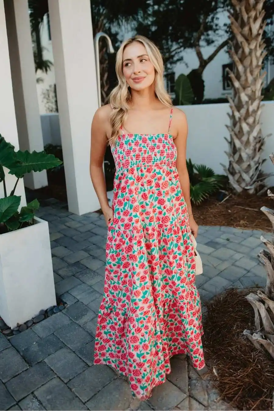 Whimsical Roses Floral Maxi Dress - Image 3