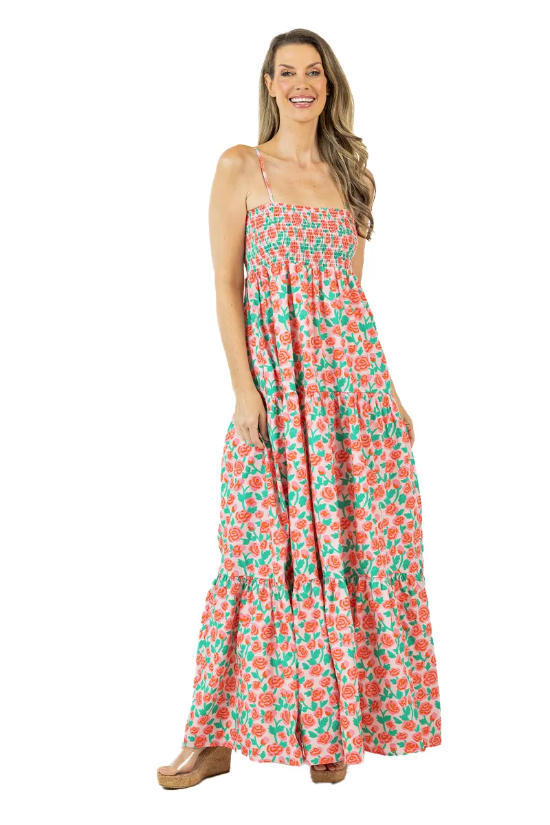 Whimsical Roses Floral Maxi Dress - Image 4