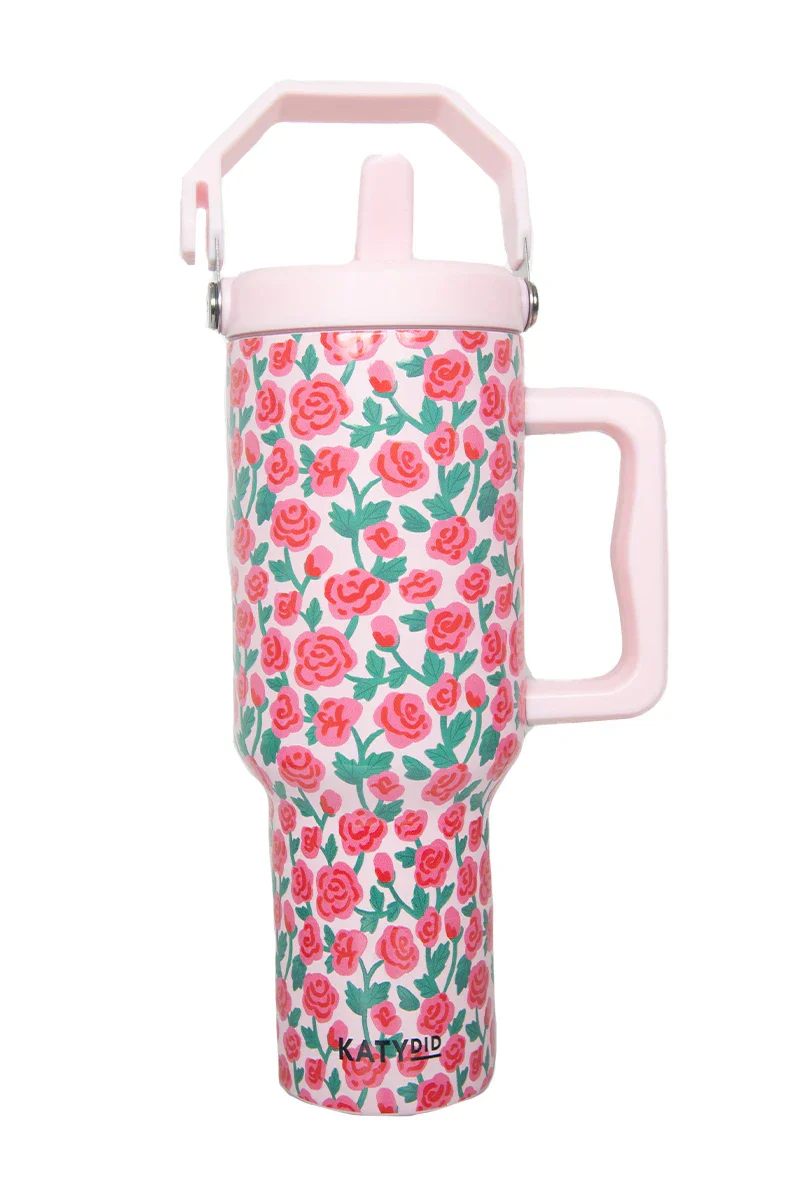 Whimsical Roses Tumbler with Straw - Image 2