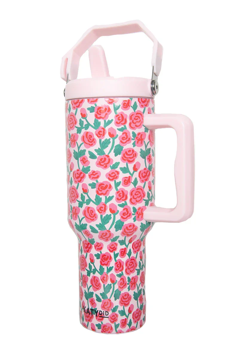 Whimsical Roses Tumbler with Straw - Image 4