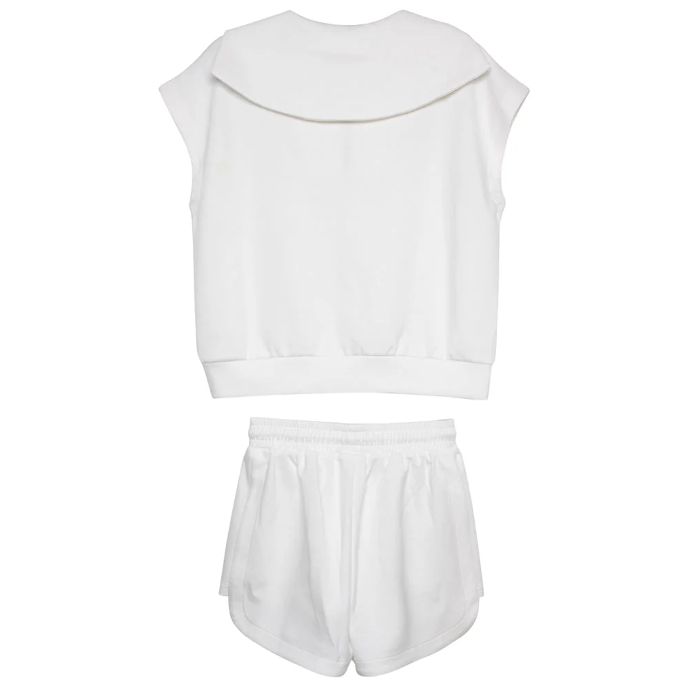 White Two Piece Half Zip Set - Image 7