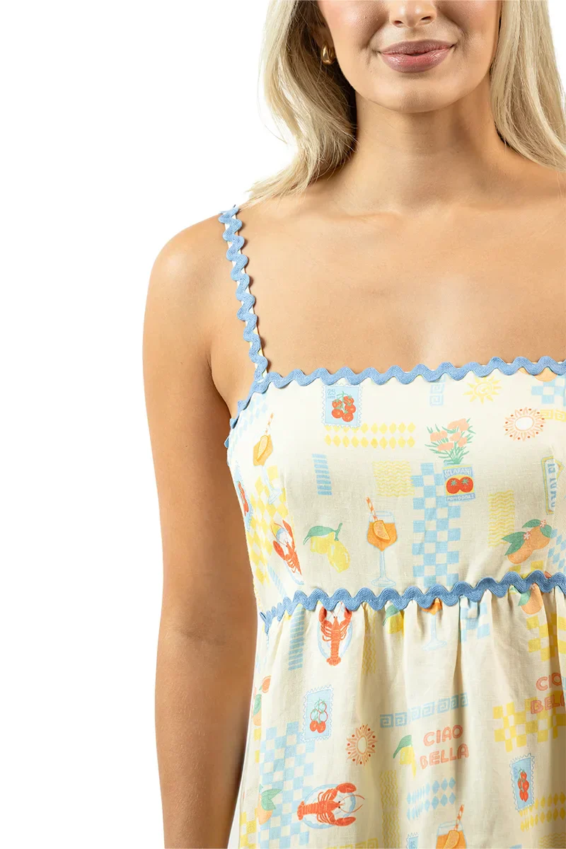 Yellow Italian Summer Linen Maxi Dress - Image 5
