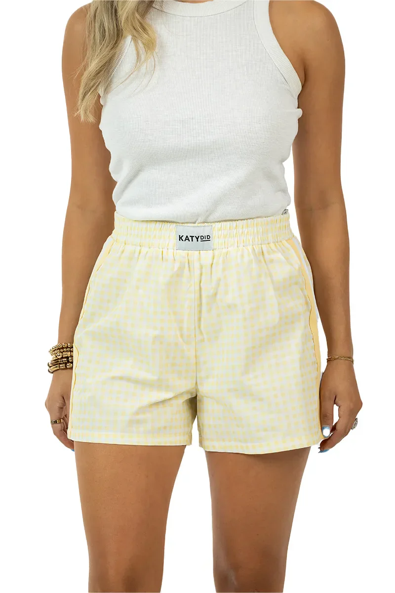 Yellow Plaid Boxer Shorts - Image 2