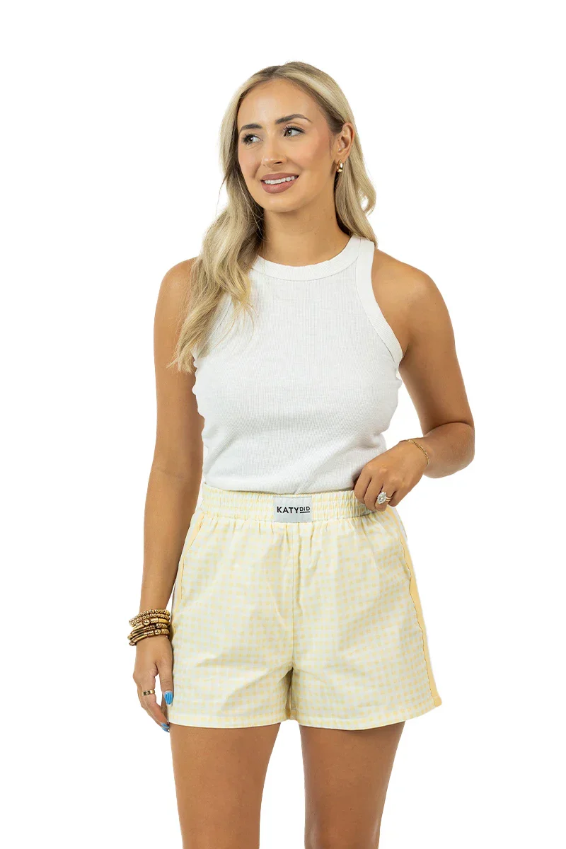 Yellow Plaid Boxer Shorts - Image 4