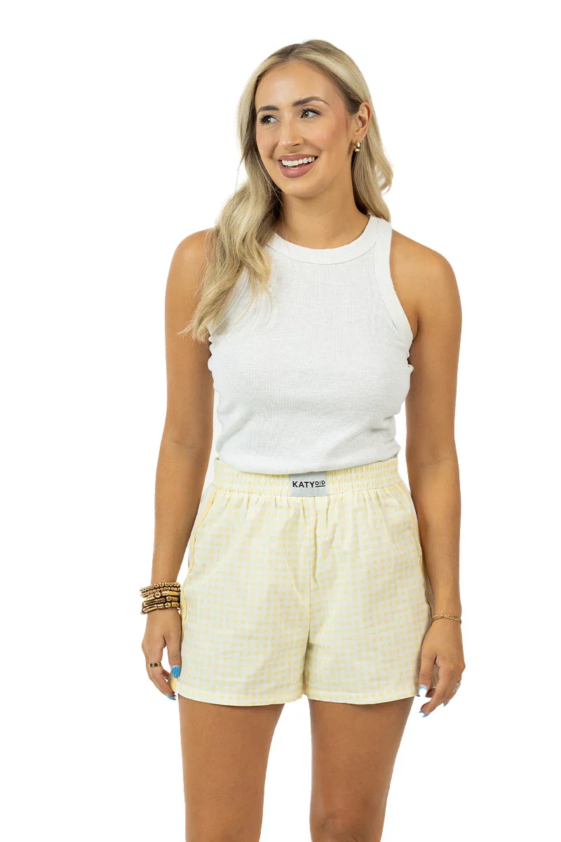 Yellow Plaid Boxer Shorts - Image 5
